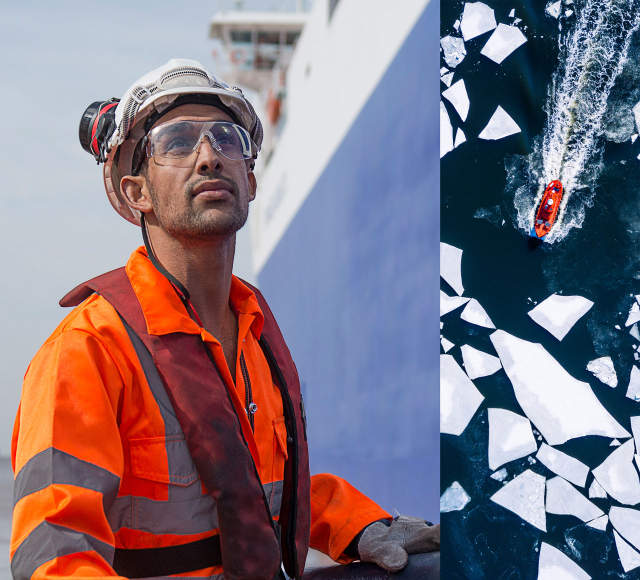 Photo of a maritime worker on a boat