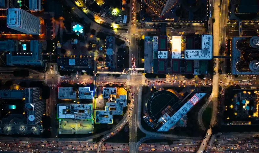 Aerial photo of a city