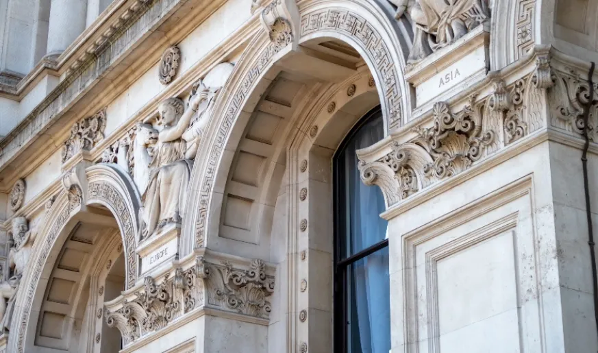 Photo of a front facade of a civil government building