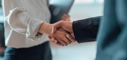Photo of a corporate handshake
