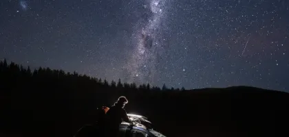 Photo of a car at night