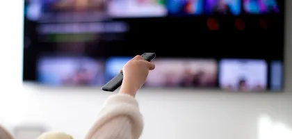 Photo of people watching the television