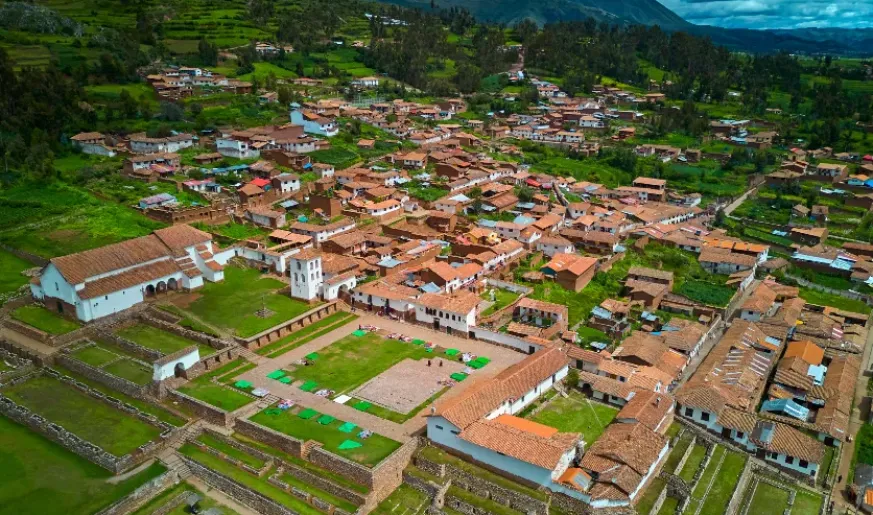 Aerial shot of a landscape in Americas