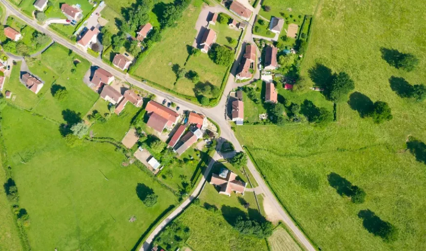 Aerial photo of an European landscape 
