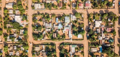 Aerial photo of African city